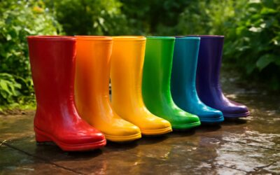 Stylish through the ages: gumboots iconic inspiration for modern rain wear.