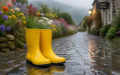 Gumboots usage keeps your feet dry in rain and mud.